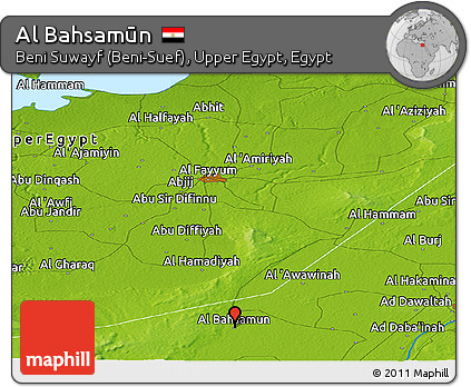 Physical Panoramic Map of Al Bahsamūn