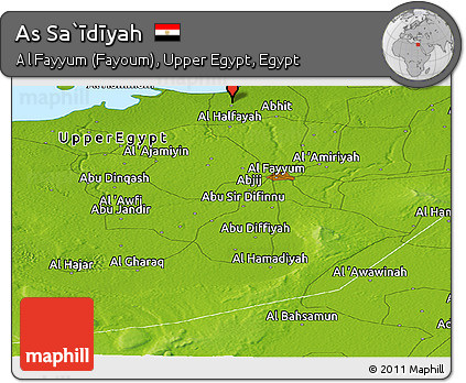 Physical Panoramic Map of As Sa`īdīyah