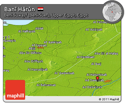 Physical Panoramic Map of Banī Hārūn