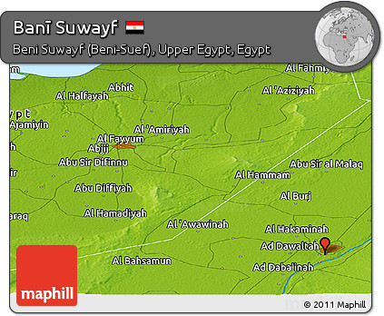 Physical Panoramic Map of Banī Suwayf