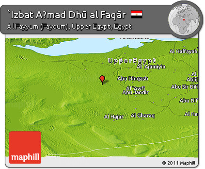 Physical Panoramic Map of `Izbat Aḩmad Dhū Al Faqār