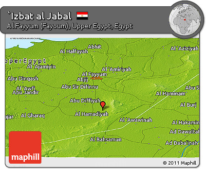 Physical Panoramic Map of `Izbat Al Jabal