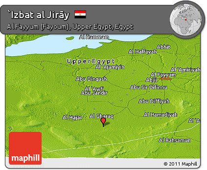 Physical Panoramic Map of `Izbat Al Jirāy