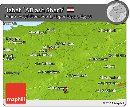Physical Panoramic Map of `Izbat `Alī Ash Sharīf