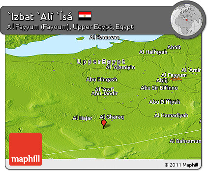 Physical Panoramic Map of `Izbat `Alî `Îsá
