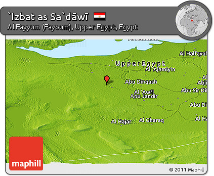 Physical Panoramic Map of `Izbat As Sa`dāwī