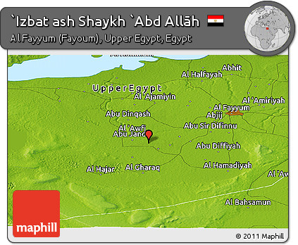 Physical Panoramic Map of `Izbat Ash Shaykh `Abd Allāh