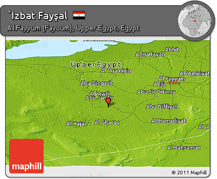 Physical Panoramic Map of `Izbat Fayşal