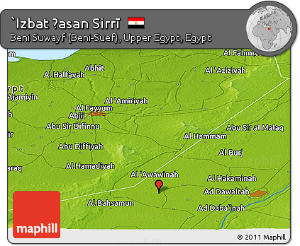 Physical Panoramic Map of `Izbat Ḩasan Sirrī