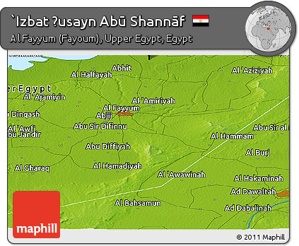 Physical Panoramic Map of `Izbat Ḩusayn Abū Shannāf