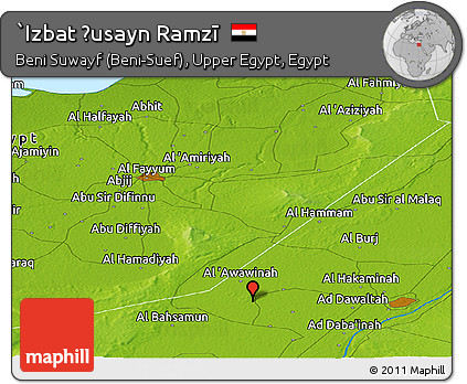 Physical Panoramic Map of `Izbat Ḩusayn Ramzī