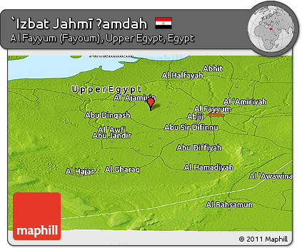 Physical Panoramic Map of `Izbat Jahmī Ḩamdah