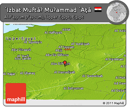 Physical Panoramic Map of `Izbat Muftāḩ Muḩammad `Aţā