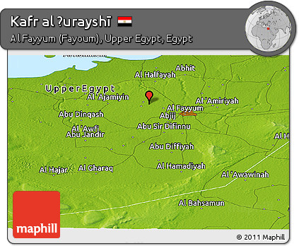 Physical Panoramic Map of Kafr Al Ḩurayshī