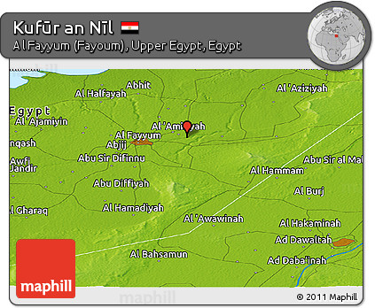 Physical Panoramic Map of Kufūr An Nīl