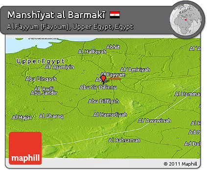 Physical Panoramic Map of Manshīyat Al Barmakī