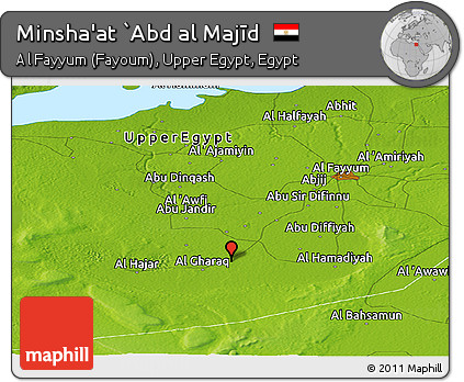 Physical Panoramic Map of Minsha'at `Abd Al Majīd