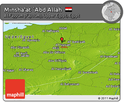 Physical Panoramic Map of Minsha'at `Abd Allah