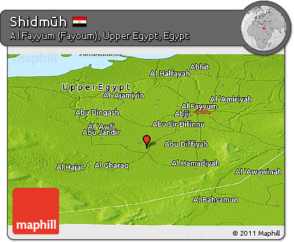 Physical Panoramic Map of Shidmūh