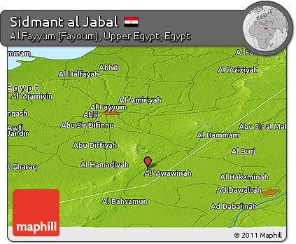 Physical Panoramic Map of Sidmant Al Jabal