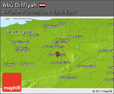 Physical Panoramic Map of Abū Diffīyah