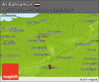 Physical Panoramic Map of Al Bahsamūn