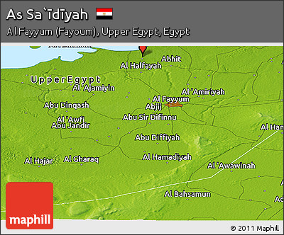 Physical Panoramic Map of As Sa`īdīyah