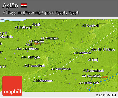 Physical Panoramic Map of Aşlān