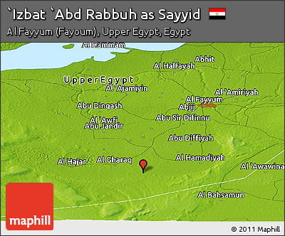 Physical Panoramic Map of `Izbat `Abd Rabbuh As Sayyid