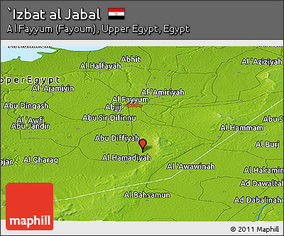 Physical Panoramic Map of `Izbat Al Jabal