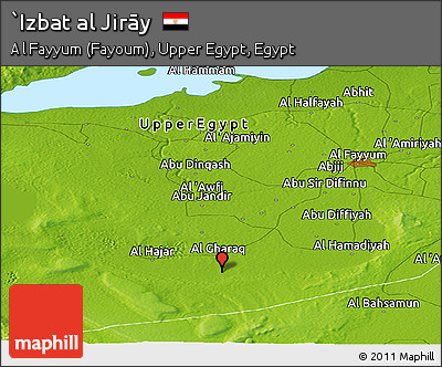 Physical Panoramic Map of `Izbat Al Jirāy