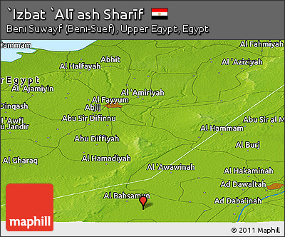 Physical Panoramic Map of `Izbat `Alī Ash Sharīf