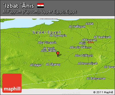 Physical Panoramic Map of `Izbat `Ānis