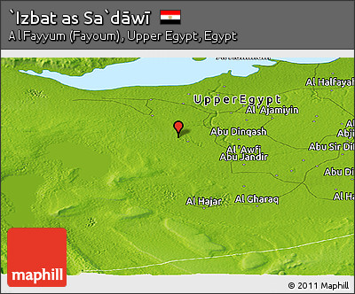 Physical Panoramic Map of `Izbat As Sa`dāwī