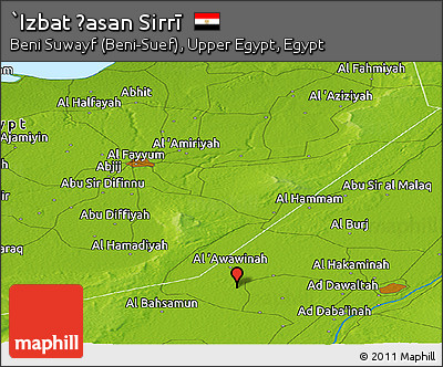 Physical Panoramic Map of `Izbat Ḩasan Sirrī