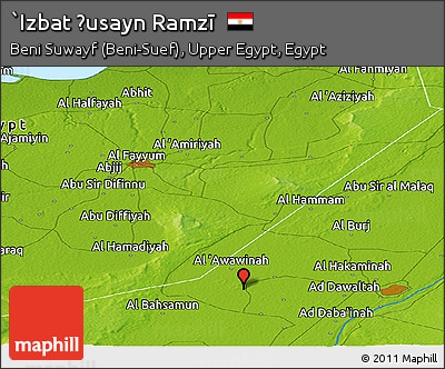 Physical Panoramic Map of `Izbat Ḩusayn Ramzī
