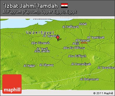 Physical Panoramic Map of `Izbat Jahmī Ḩamdah