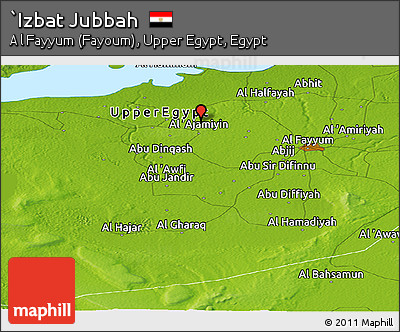 Physical Panoramic Map of `Izbat Jubbah