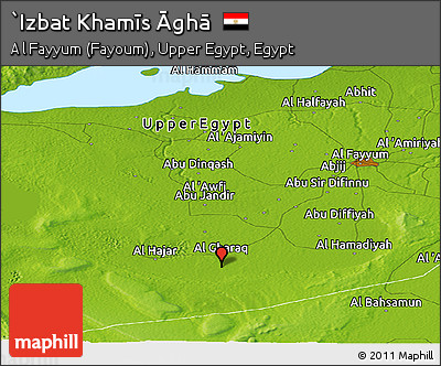 Physical Panoramic Map of `Izbat Khamīs Āghā