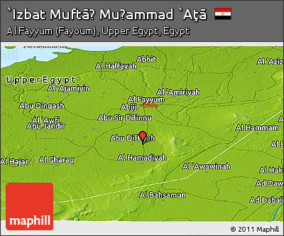 Physical Panoramic Map of `Izbat Muftāḩ Muḩammad `Aţā
