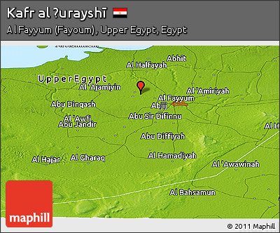 Physical Panoramic Map of Kafr Al Ḩurayshī