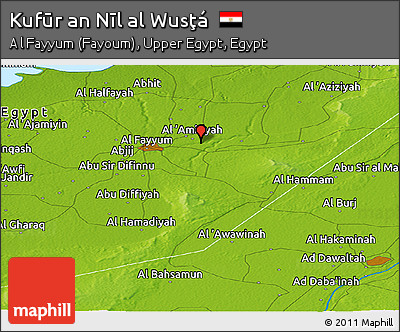 Physical Panoramic Map of Kufūr An Nīl Al Wusţá