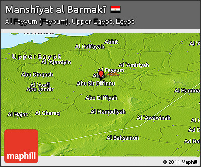 Physical Panoramic Map of Manshīyat Al Barmakī