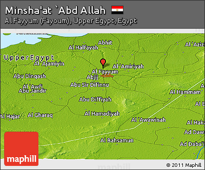Physical Panoramic Map of Minsha'at `Abd Allah