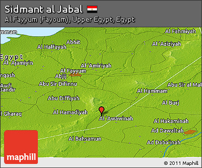Physical Panoramic Map of Sidmant Al Jabal