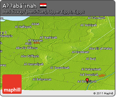 Physical Panoramic Map of Aḑ Ḑabā`inah