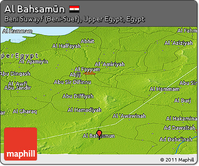 Physical Panoramic Map of Al Bahsamūn