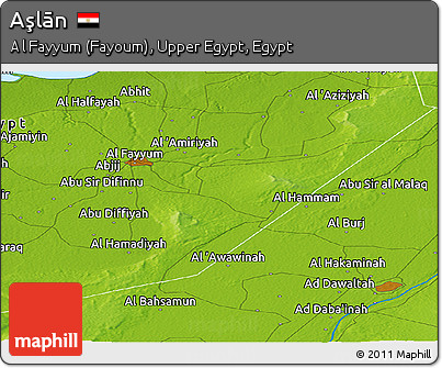 Physical Panoramic Map of Aşlān