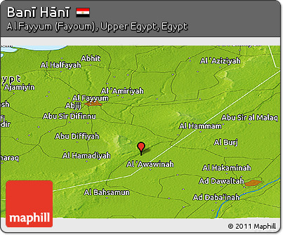 Physical Panoramic Map of Banī Hānī