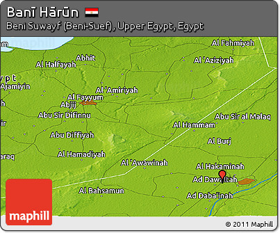 Physical Panoramic Map of Banī Hārūn
